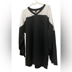 ALLESON ATHLETIC JERSEY MEN’S LONG SLEEVE OVERSIZED V-NECK BLACK /WHITE MEDIUM